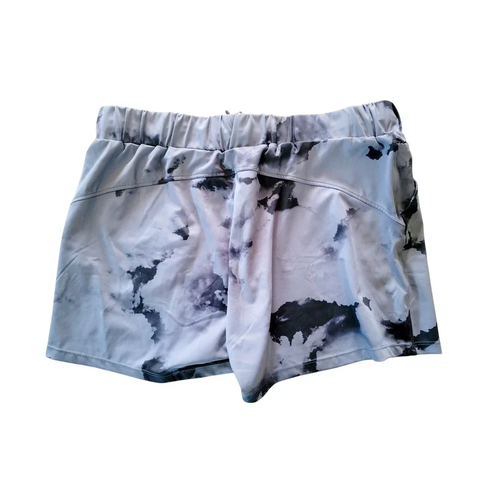 Kcutteyg XL Gray Tie Dye Athletic Shorts Drawstring Pockets Stretch‎ Workout NWT